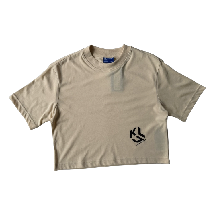 Karl Lagerfeld Klj Reg Cropped Monogram Tee - koszulka damska - zdjęcie 1