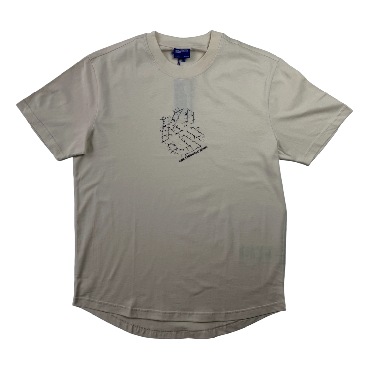 Karl Lagerfeld Klj Reg Curved Hem Shibori Tee - koszulka męska - zdjęcie 1